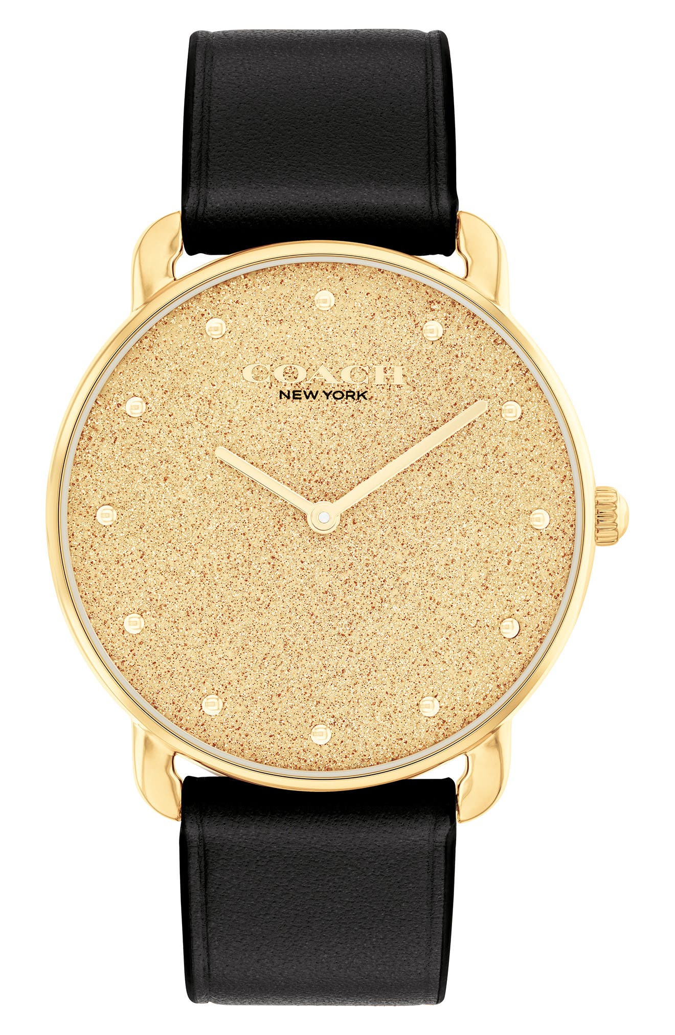 COACH Elliot Leather Strap Watch, 36mm