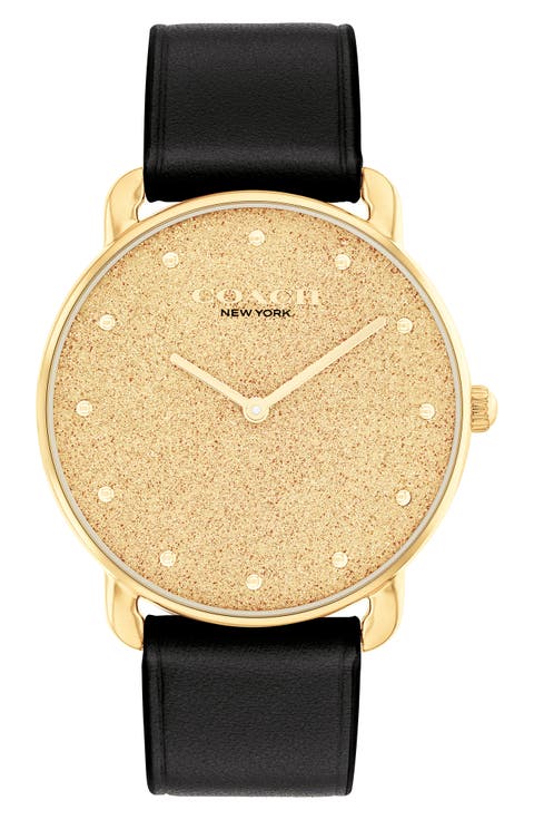 Elliot Leather Strap Watch, 36mm