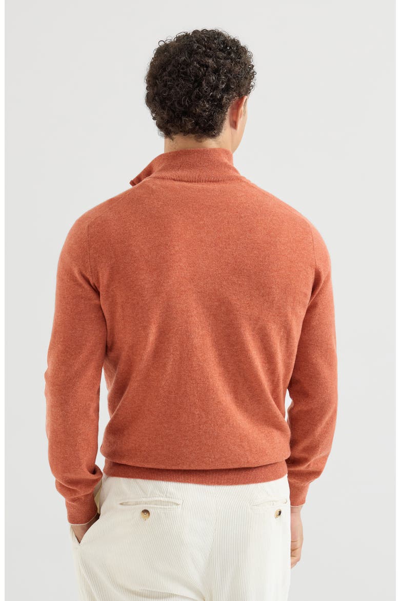 Cashmere sweater with half zip, Alternate, color, Red