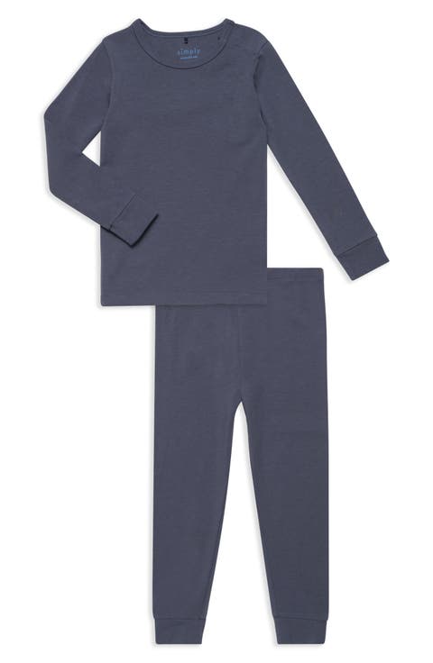 Harbor Blue Fitted Two-Piece Pajamas (Baby)