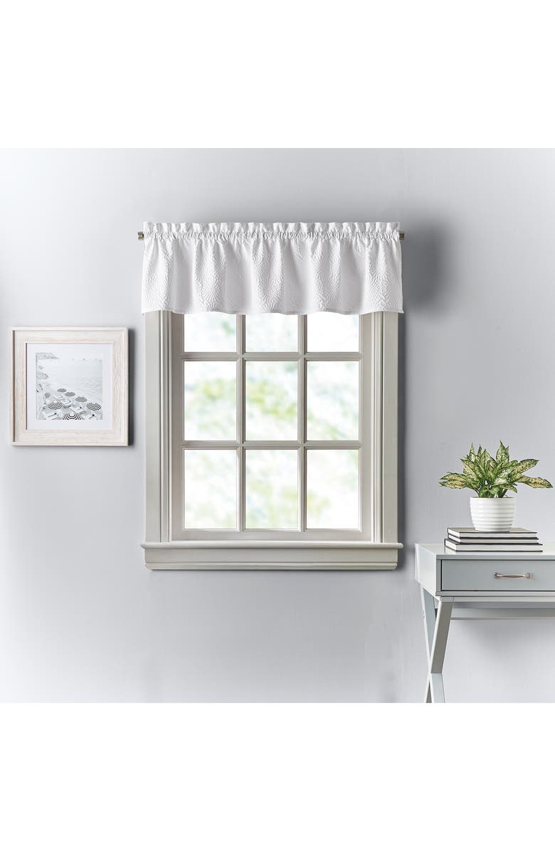 DKNY Chrysanthemum Floral Valance, Alternate, color, White