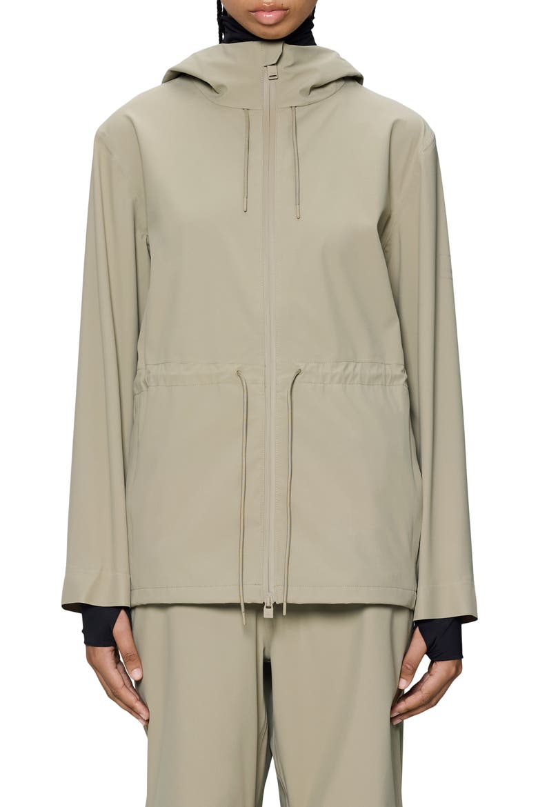 Suva Hardshell Waterproof Hooded Rain Jacket, Main, color, BEIGE