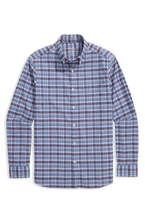 Vineyard Vines Faraway Performance Cotton Blend Button-down Shirt In Blue