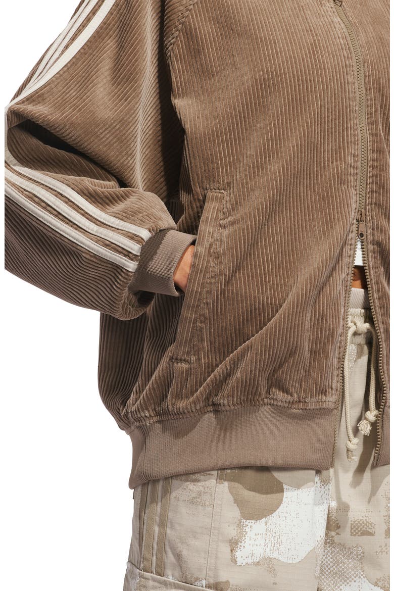 Corduroy Oversized Track Top, Alternate, color, KHAKI SIX/ KHAKI THREE