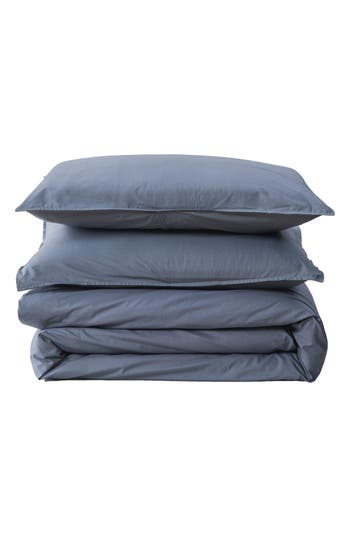 Verlee Cotton Percale Duvet Cover In Slate