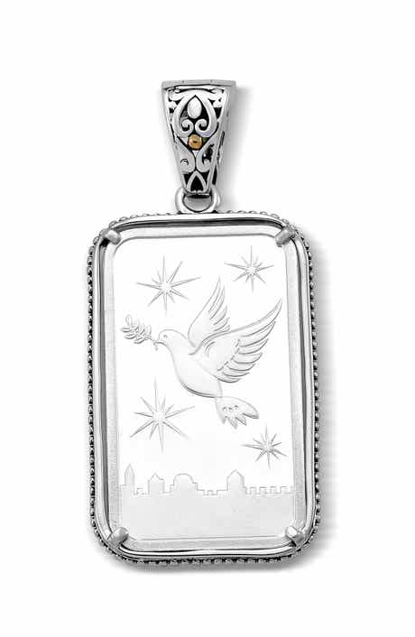 Peace Dove 18k Gold & Sterling Silver Pendant