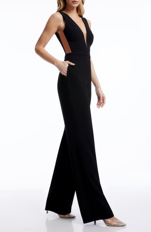 DRESS THE POPULATION DRESS THE POPULATION KATRINA PLUNGE NECK SLEEVELESS JUMPSUIT