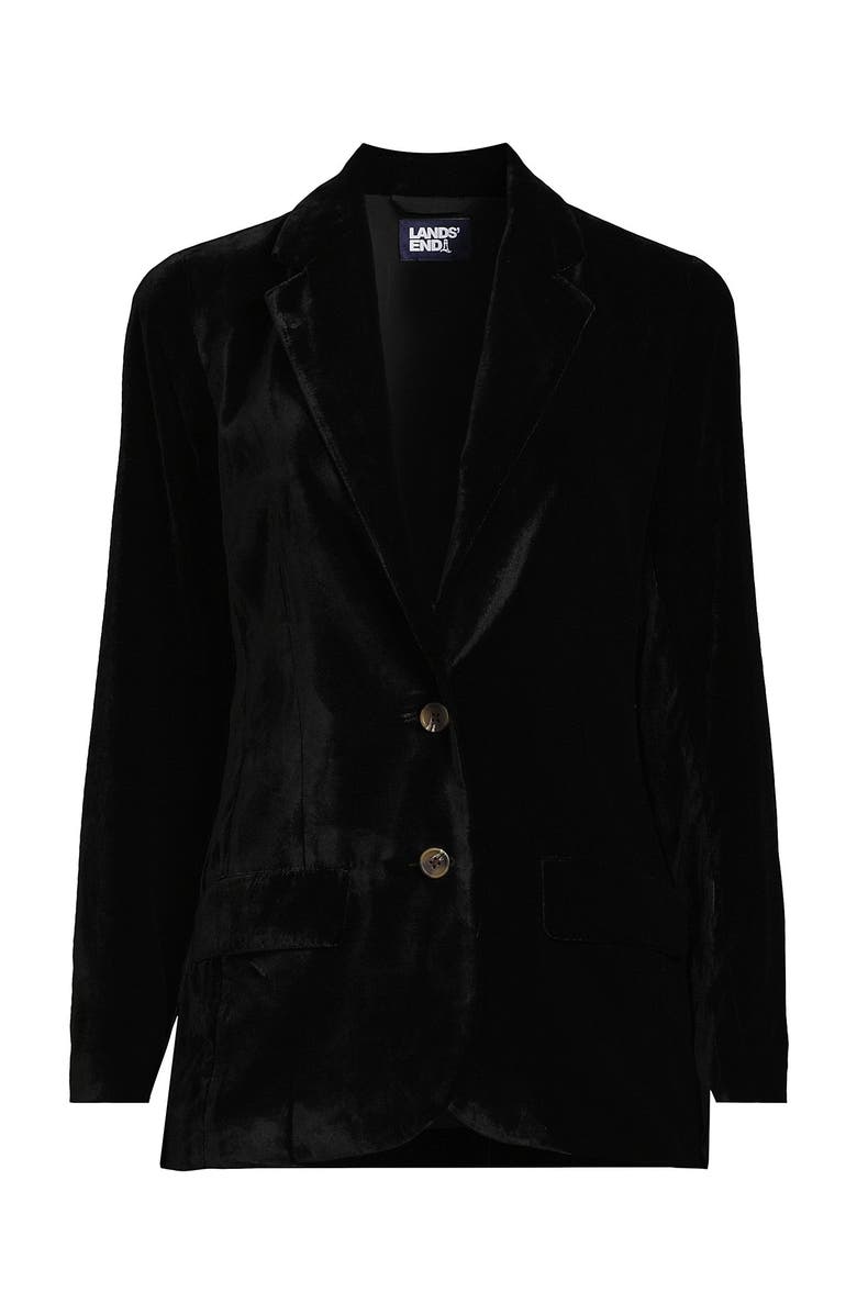 Lands' End Drapey Velvet Blazer, Alternate, color, 