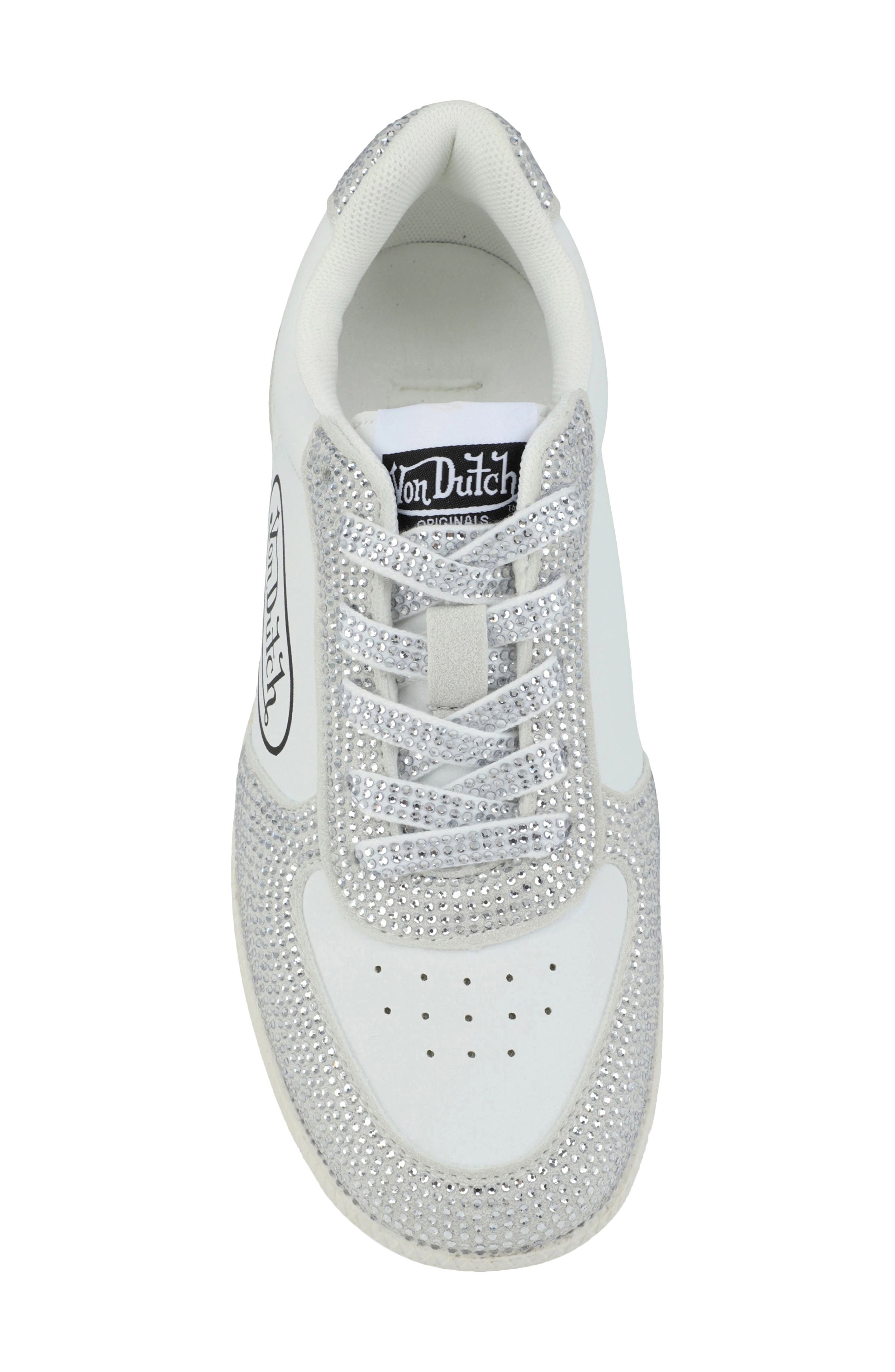 Glimmer Sneaker, Alternate, color, WHITE/CRYSTAL