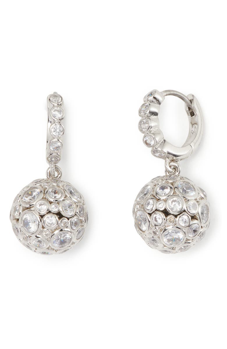 Kate Spade New York cubic zirconia sphere huggie hoop earrings, Main, color, 