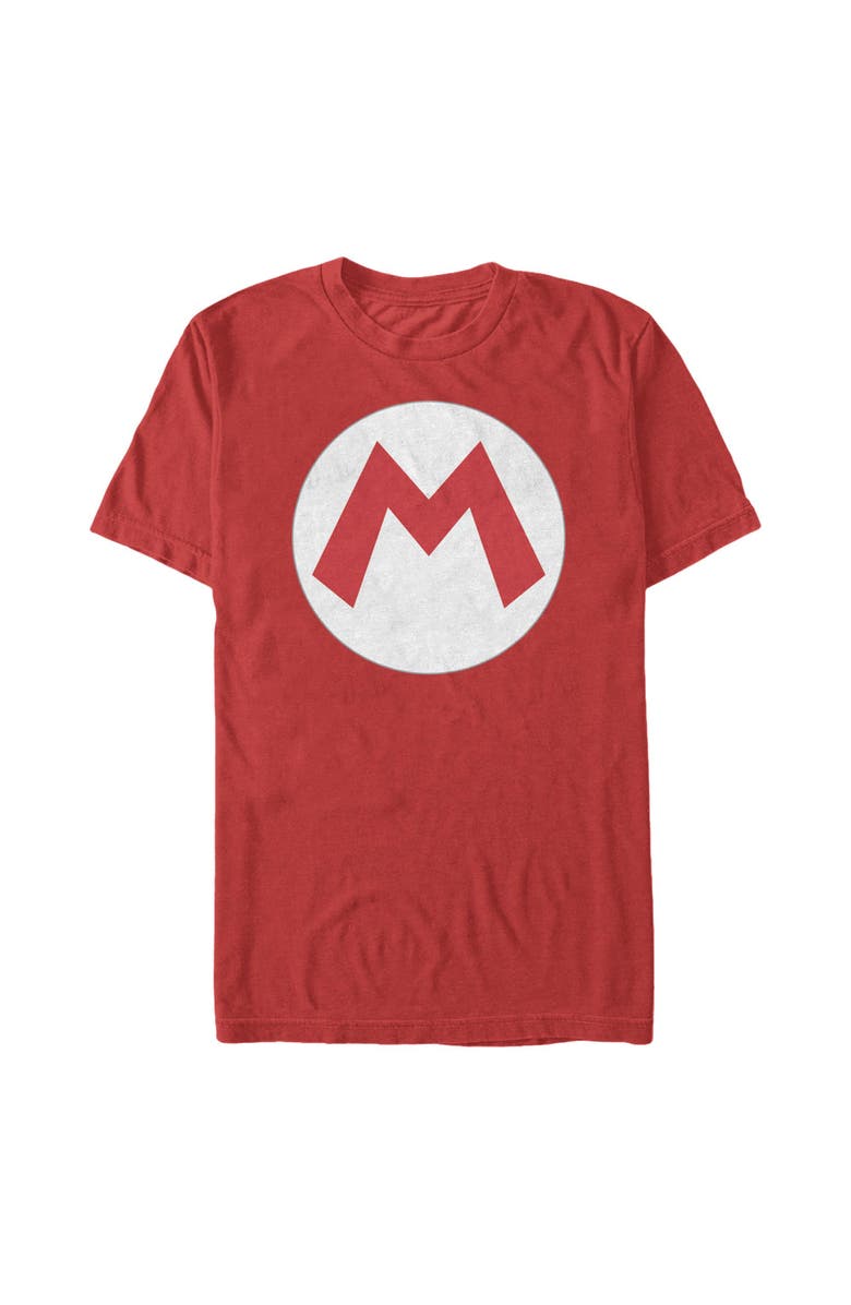 NINTENDO Men's Nintendo Mario Circle Icon  Graphic T-Shirt, Main, color, Red