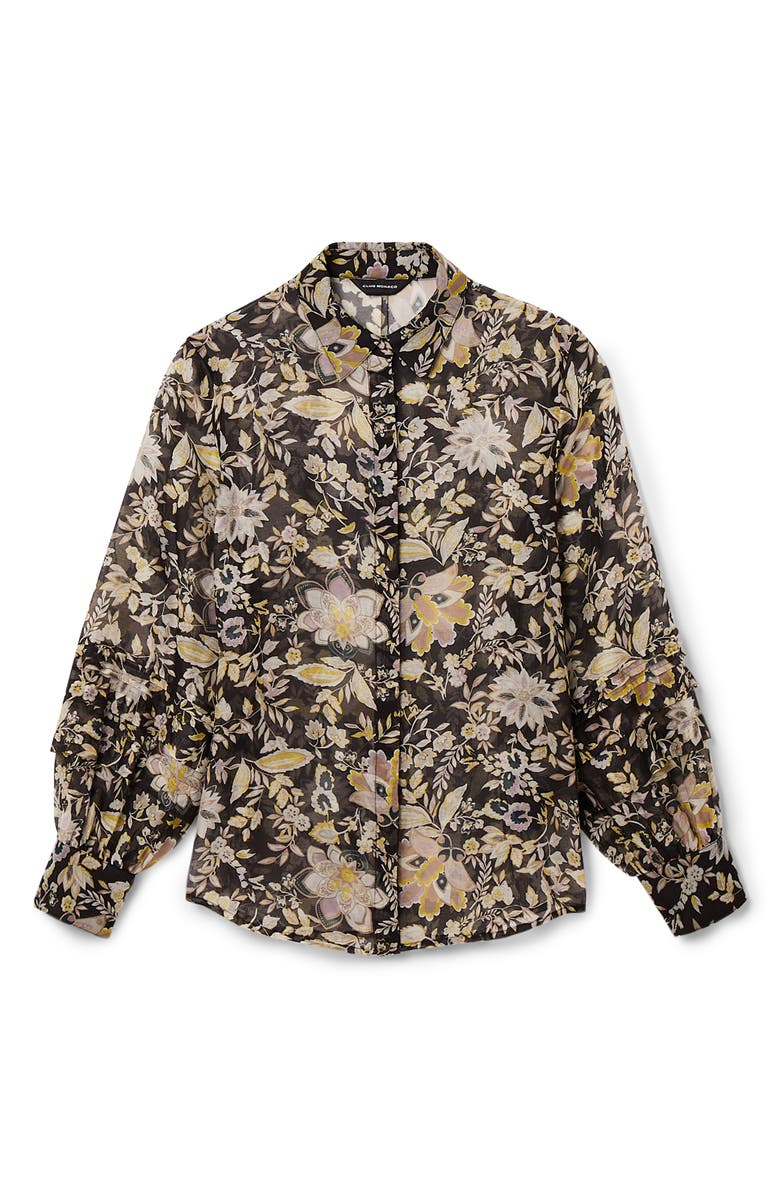 Club Monaco Print Pintuck Balloon Sleeve Shirt, Alternate, color,