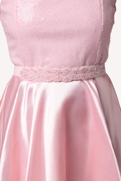 Un Deux Trois Stretchy Beaded Belt In Pink