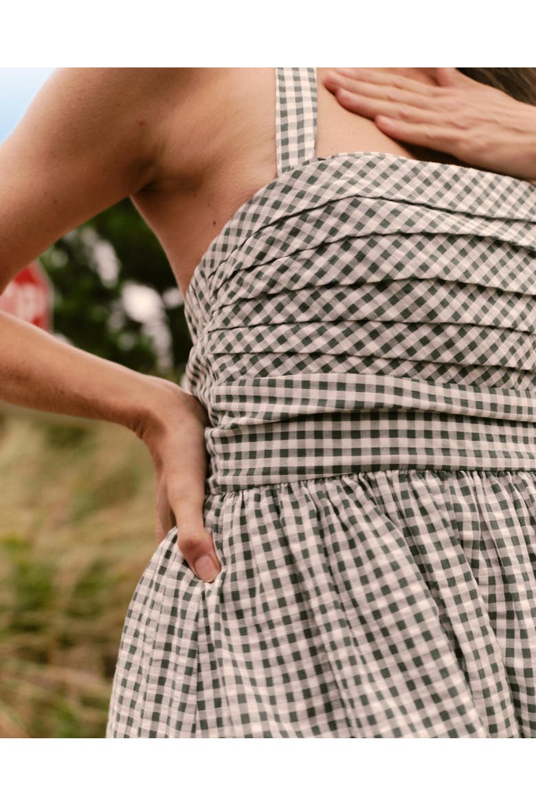 Chalmers Gingham Halter Midi Dress, Alternate, color, Moss