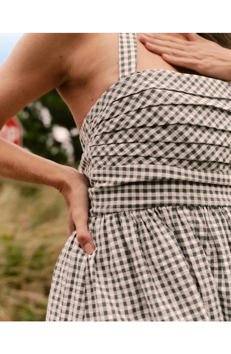 Cartolina Chalmers Gingham Halter Midi Dress, Alternate, color, Moss