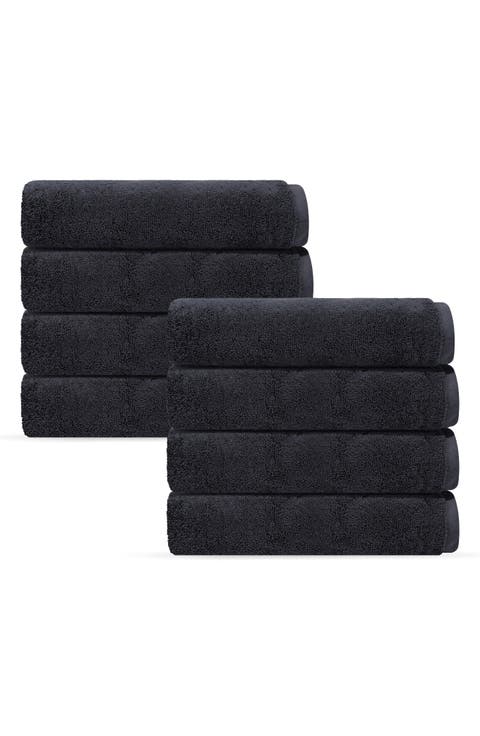 Puresoft 8-Piece Turkish Cotton Hand Towel Set