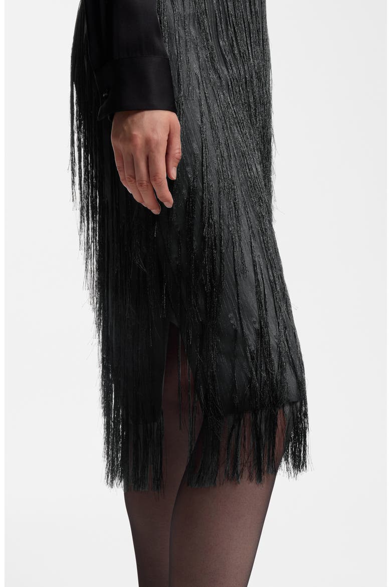 Vafray Fringe Midi Skirt, Alternate, color, BLACK