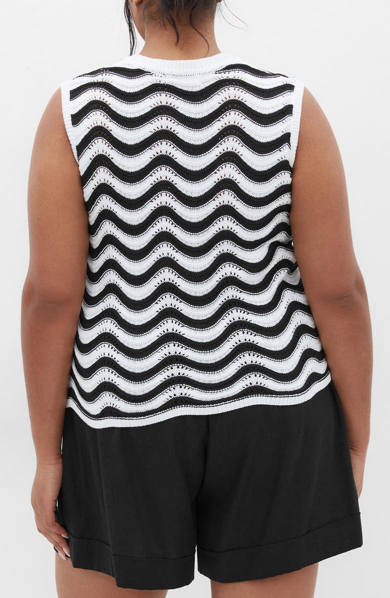 City Chic Cornelia Wave Openwork Top, Alternate, color, Wave