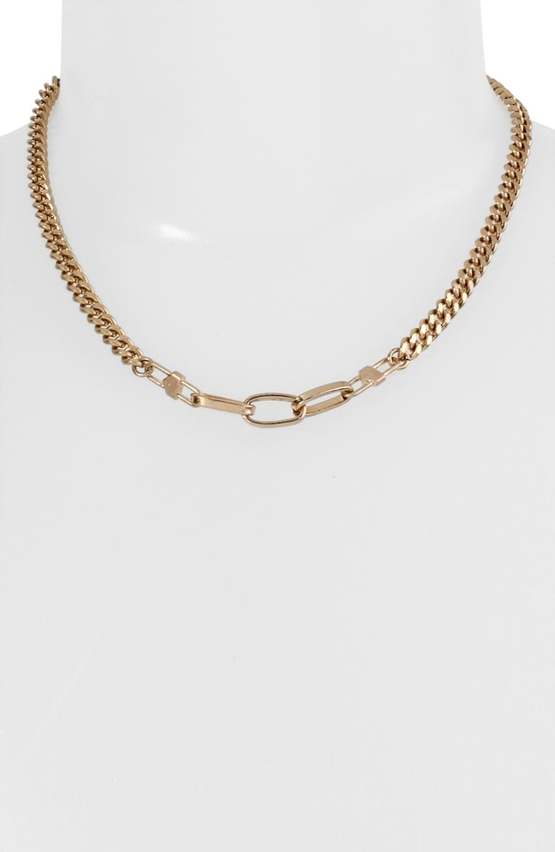 AllSaints Mixed Link Collar Necklace, Alternate, color,