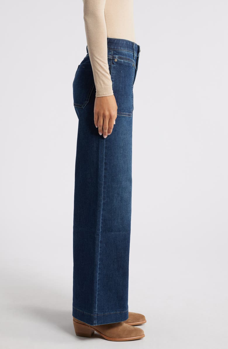 Wit & Wisdom 'Ab'Solution V-Pocket High Waist Wide Leg Jeans, Alternate, color, Indigo