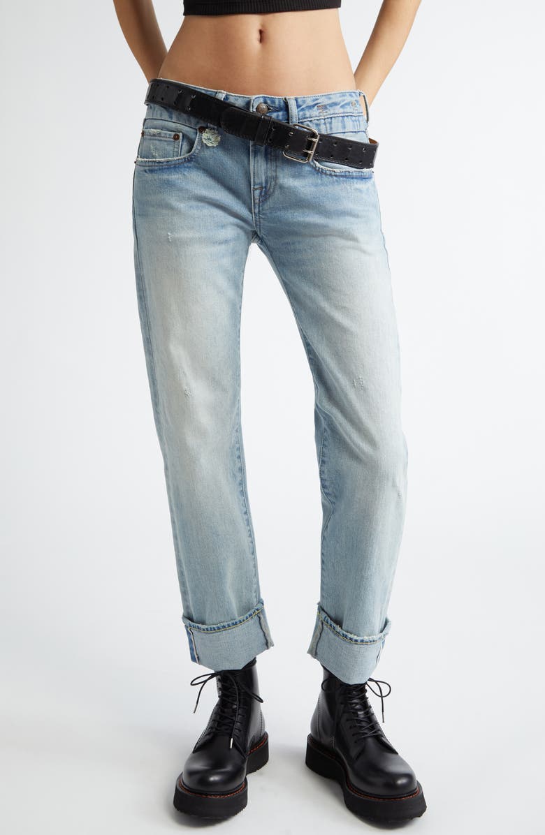 R13 Cuffed Boy Straight Leg Jeans, Main, color, 