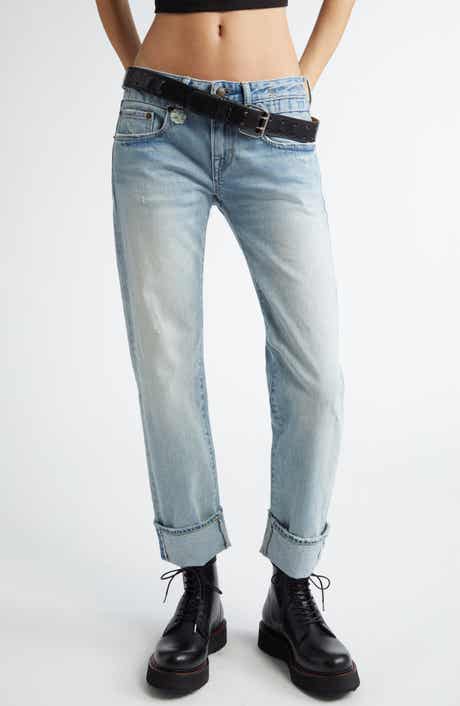 R13 Cuffed Boy Straight Leg Jeans