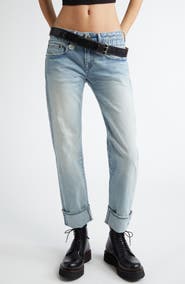 R13 Cuffed Boy Straight Leg Jeans