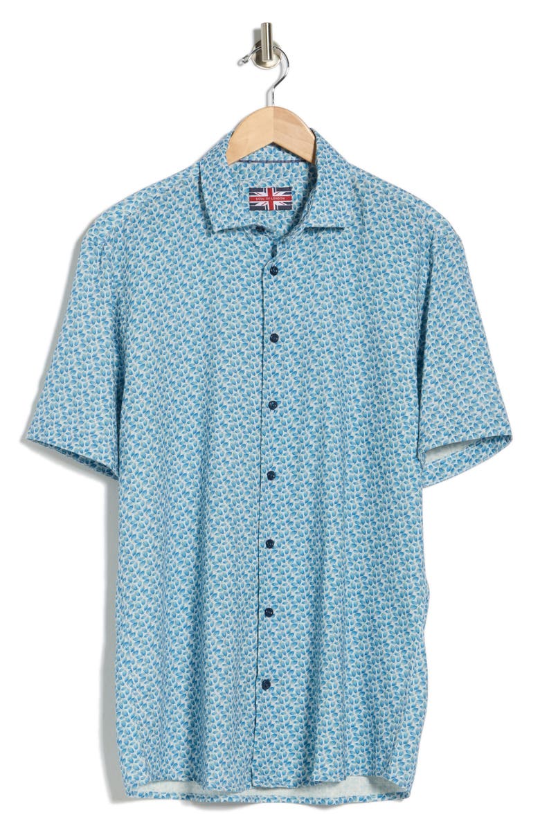 SOUL OF LONDON Short Sleeve Sport Shirt, Main, color, Blue / Bleu