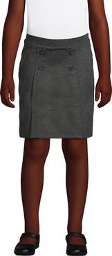 Lands' End School Uniform Girls Ponte Button Front Skort