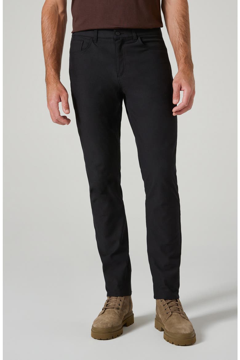 Baron Straight Leg Stretch Twill 5-Pocket Pants, Main, color, BLACK