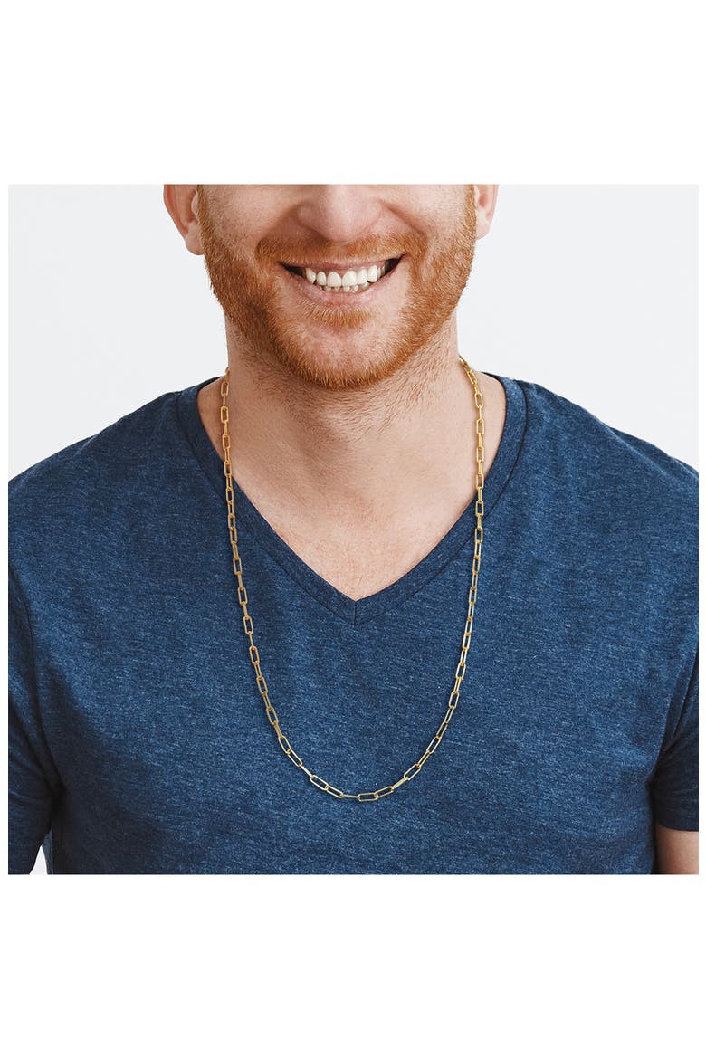 Polished Paper Clip Chain Necklace, Alternate, color, YELLOW