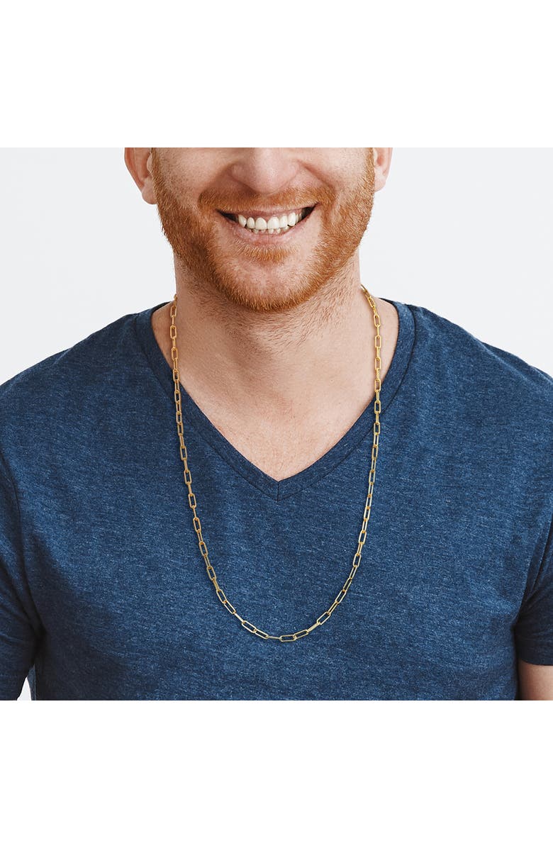 DELMAR Polished Paper Clip Chain Necklace, Alternate, color, Yellow