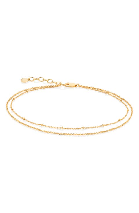 Beaded Double Chain Anklet