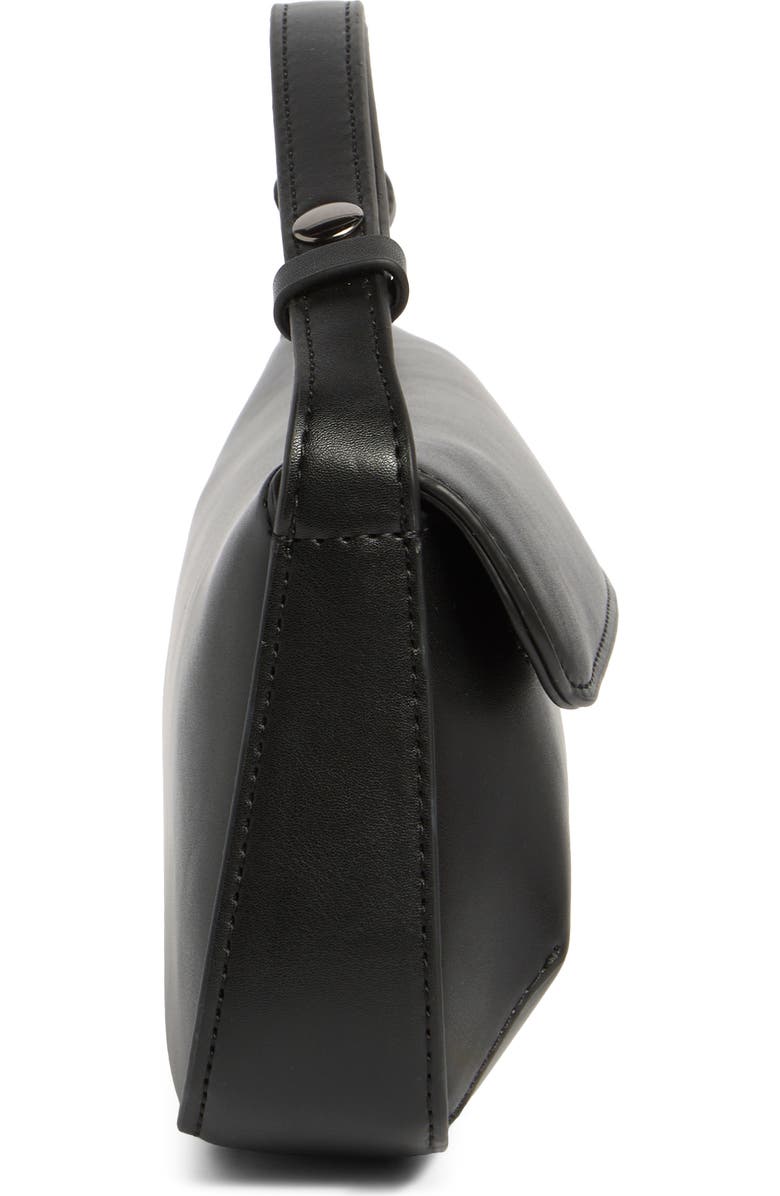 BCBG Asymmetric Flap Shoulder Bag, Alternate, color, Black