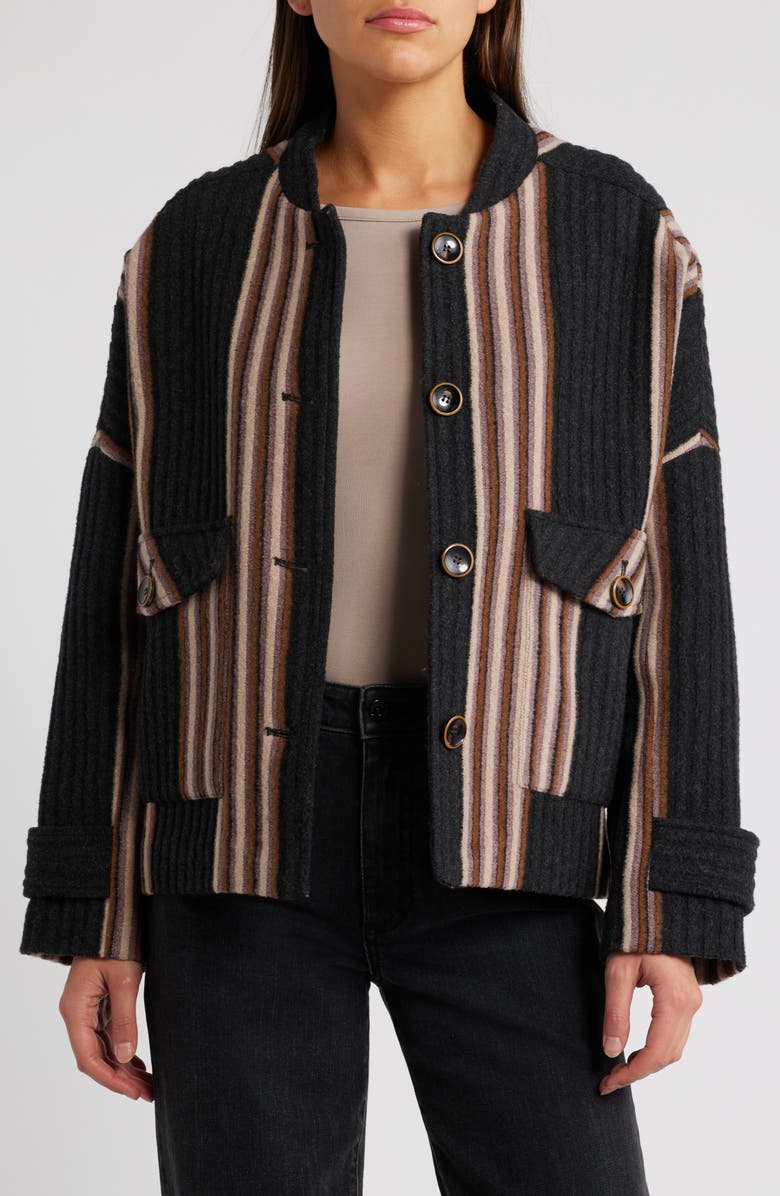 SESSÙN Yaletown Rib Wool Blend Jacket, Main, color, 