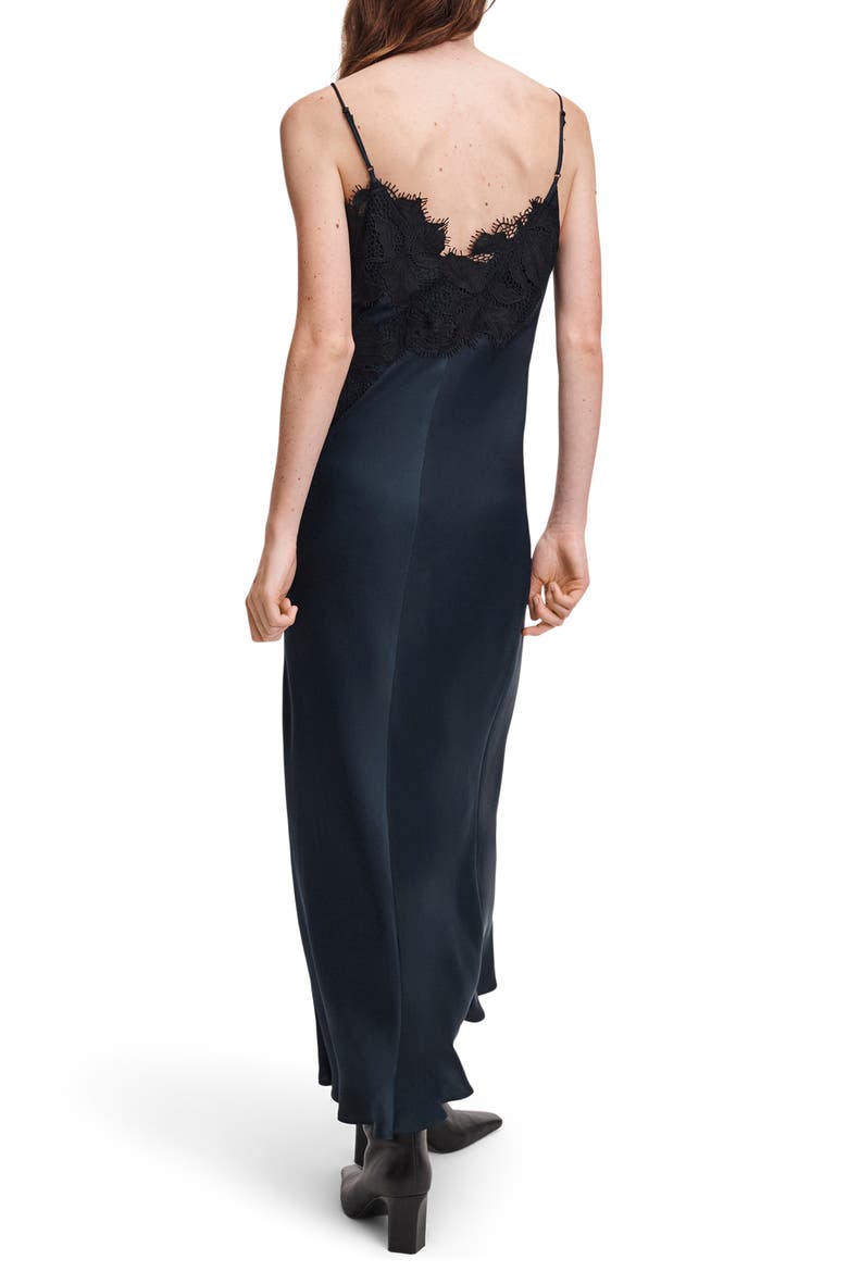 Ariana Lace Trim Slipdress, Alternate, color, NAVY