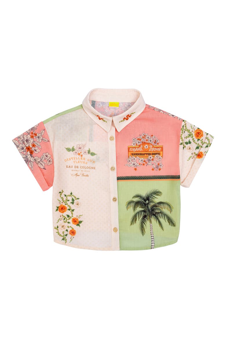 Kids' Clarabelle Short Sleeve Button-Up Shirt, Main, color, WHITE
