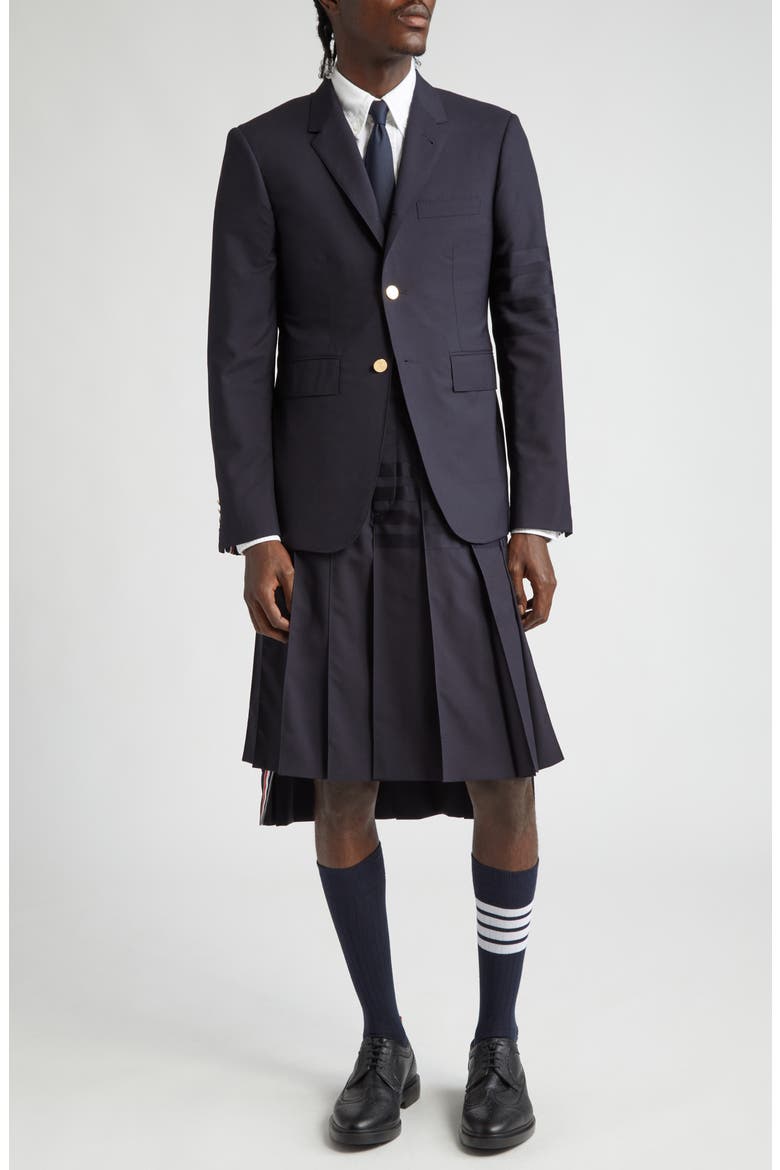 4 Bar Mélange Wool Sport Coat, Alternate, color, DARK BLUE