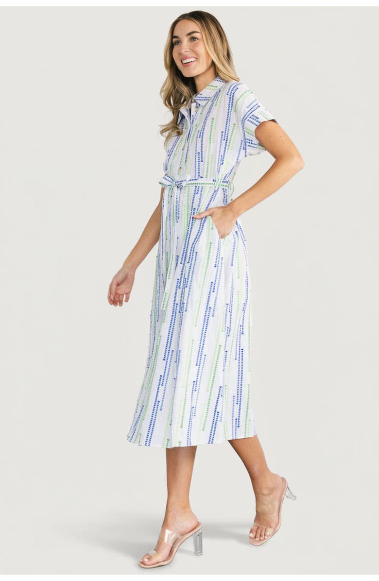 Baltic Børn Jimena Midi Dress, Alternate, color, Blue + Green Print