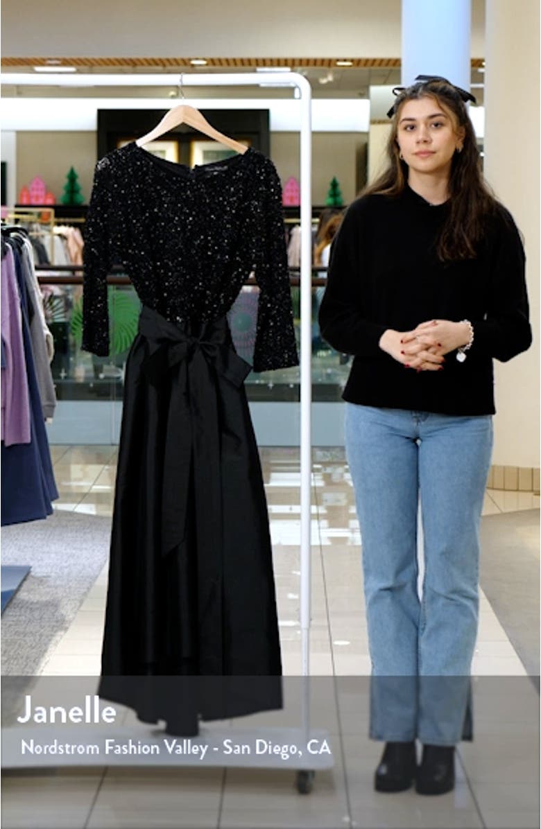 Sequin Bodice Taffeta Gown, sales video thumbnail