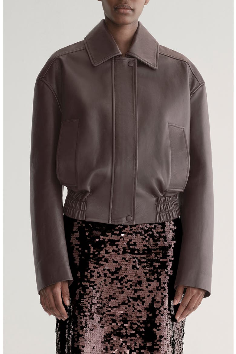 Otto Leather Jacket, Main, color, BORDEAUX