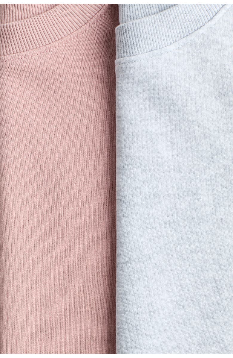 H&M 2-pack Sweatshirts, Alternate, color, Light Dusty Pink/Light Gray