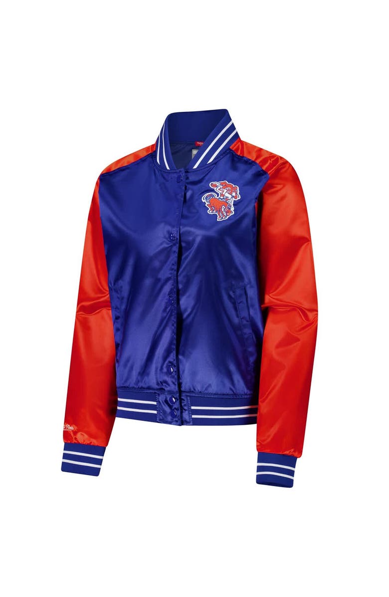 Mitchell & Ness Women's Mitchell & Ness Royal Denver Broncos Team 2.0 Satin Raglan Full-Snap Jacket, Alternate, color, Royal