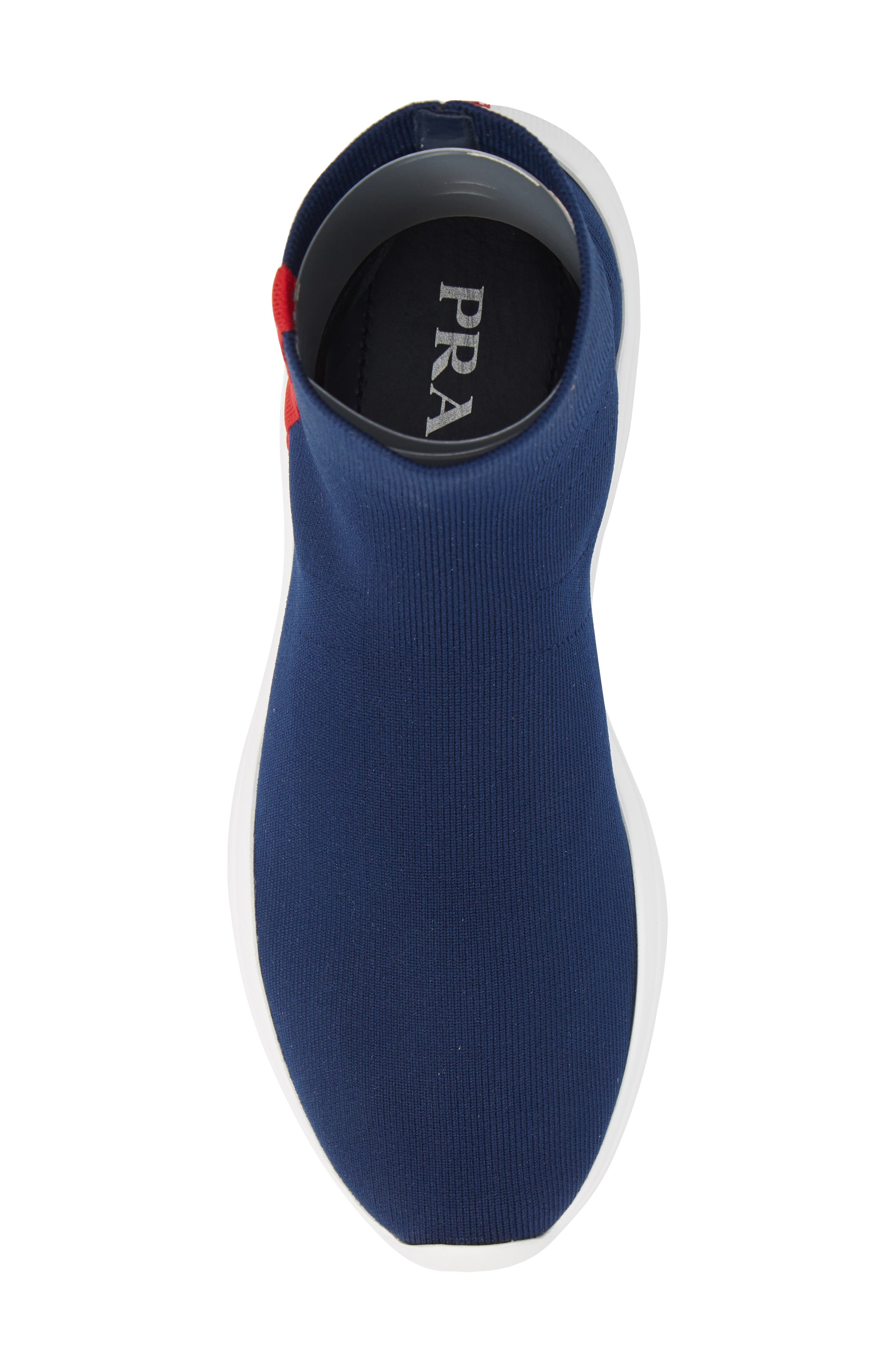 Prada Logo Band Sock Sneaker, Alternate, color, 