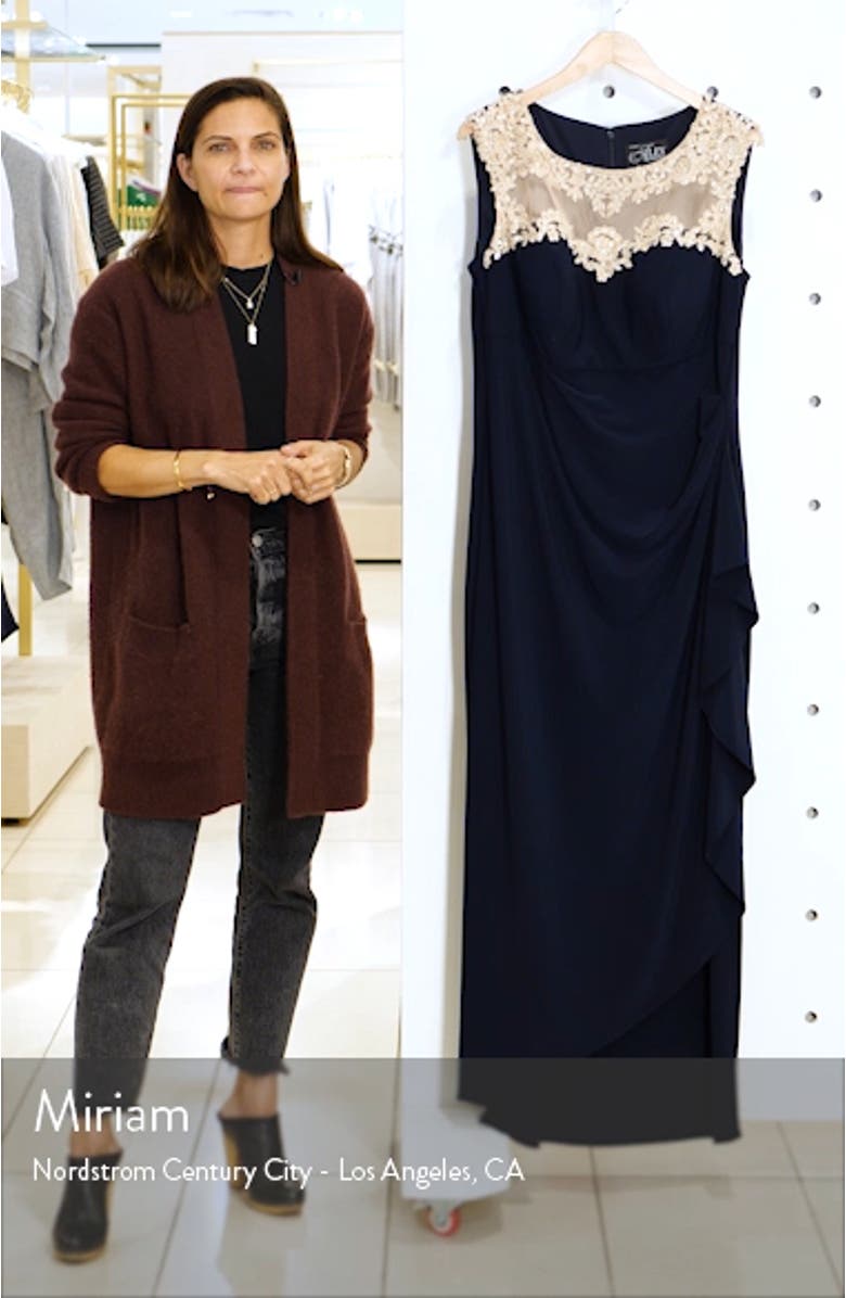 Beaded Lace Neck Evening Dress, sales video thumbnail