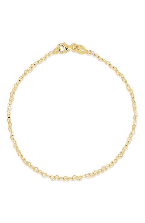 14K Gold Heart Chain Bracelet (Online Trunk Show)