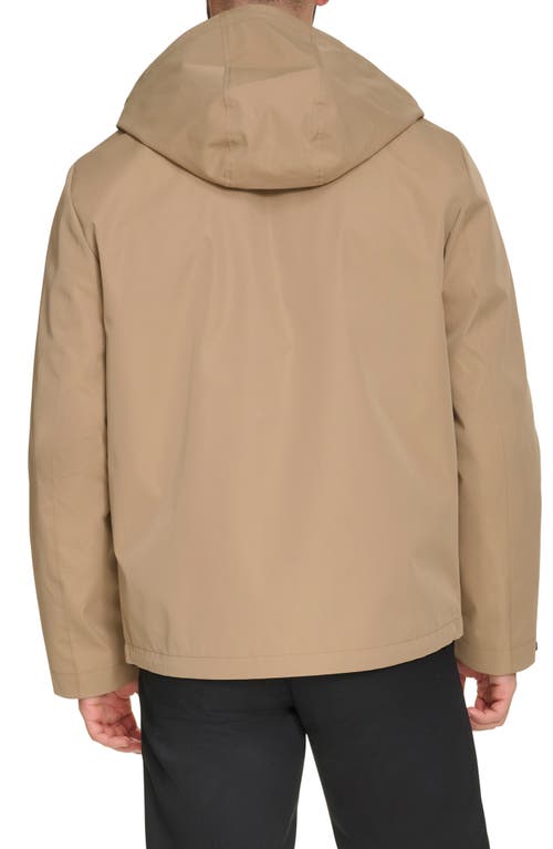 Dockers Mens Hooded Water Resistant Midweight Raincoat In Neutral