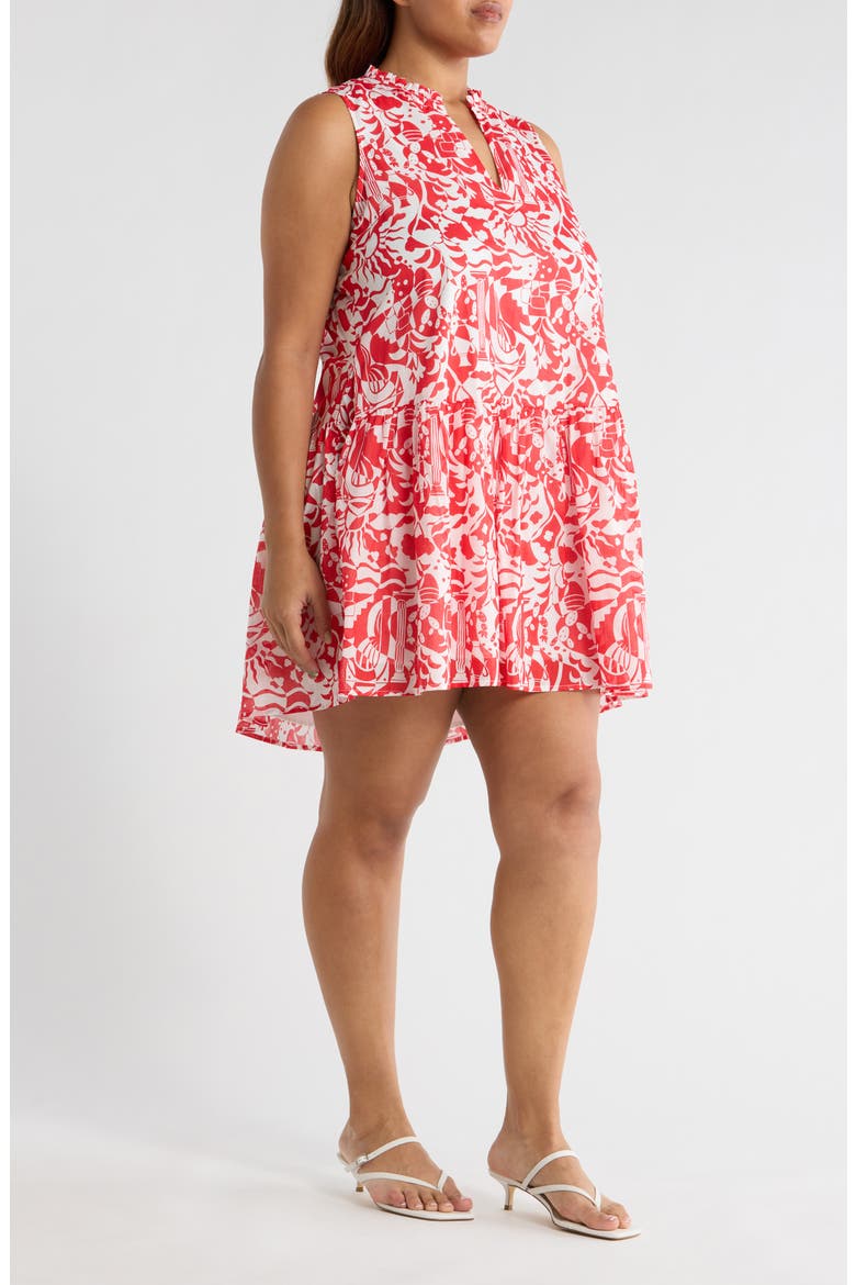 Aster Loly Cotton Trapeze Dress, Alternate, color, WHITE-RED