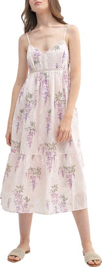 Floral Eyelet Midi Dress