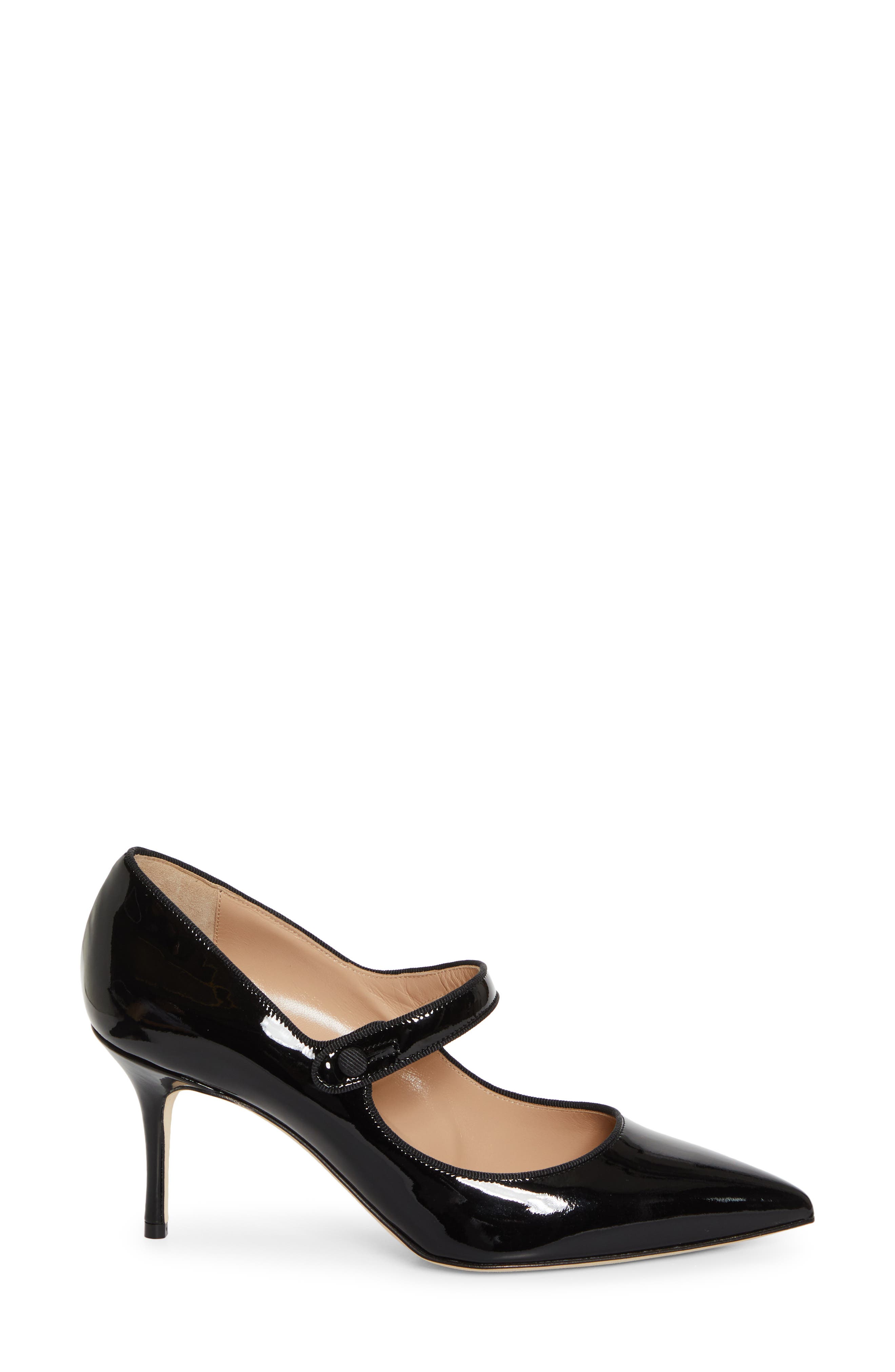 Manolo Blahnik Camparinew Pointed Toe Mary Jane Pump, Alternate, color, Black